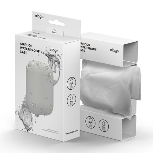 Чехол Elago Waterproof case для кейса AirPods 1/2, белый