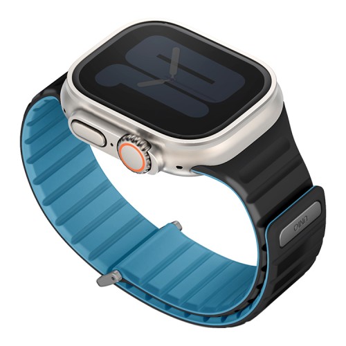 Uniq для Apple Watch 49-46-45-44 mm ремешок Revix EVO reversible Magnetic Pacific Blue/Black
