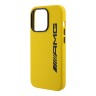 AMG для iPhone 15 Pro чехол Liquid silicone Big Logo Hard Yellow (MagSafe)