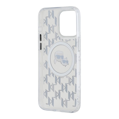 Karl Lagerfeld для iPhone 15 Pro Max чехол PC/TPU Monogram NFT Karl & Choup Metal Cam прозрачный (MagSafe)