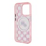 Karl Lagerfeld для iPhone 15 Pro чехол PC/TPU Monogram NFT Karl & Choup Metal Camera Hard Pink (MagSafe)