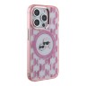 Karl Lagerfeld для iPhone 15 Pro чехол PC/TPU Monogram NFT Karl & Choup Metal Camera Hard Pink (MagSafe)