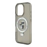 Karl Lagerfeld для iPhone 16 Pro чехол PC/TPU + Ring stand NFT Karl & Choupette Hard Black (MagSafe)