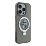 Karl Lagerfeld для iPhone 16 Pro чехол PC/TPU + Ring stand NFT Karl & Choupette Hard Black (MagSafe)