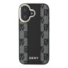 DKNY для iPhone 16 чехол PU Checkered Metal logo Hard Black (MagSafe)