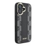 DKNY для iPhone 16 чехол PU Checkered Metal logo Hard Black (MagSafe)
