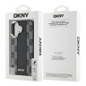 DKNY для iPhone 16 чехол PU Checkered Metal logo Hard Black (MagSafe)
