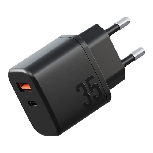 Energea СЗУ Bazic GoPort Velox Kit GaN35, USB-C+USB-A +кабель Weave USB-C to C 1.5m Truffle