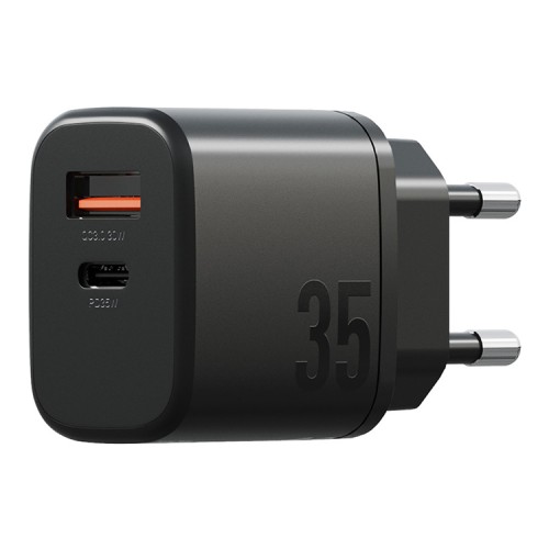 Energea СЗУ Bazic GoPort Velox Kit GaN35, USB-C+USB-A +кабель Weave USB-C to C 1.5m Truffle