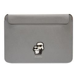 Karl Lagerfeld для ноутбуков 16" чехол Saffiano Sleeve NFT Karl & Choupette Silver