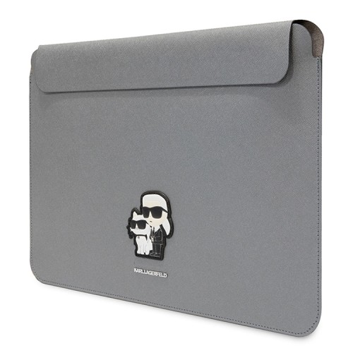 Karl Lagerfeld для ноутбуков 16" чехол Saffiano Sleeve NFT Karl & Choupette Silver
