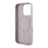 Guess для iPhone 16 Pro Max чехол PU 4G with Round Patch Metal logo Hard Pink (MagSafe)