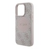 Guess для iPhone 16 Pro Max чехол PU 4G with Round Patch Metal logo Hard Pink (MagSafe)