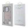 Guess для iPhone 16 Pro Max чехол PU 4G with Round Patch Metal logo Hard Pink (MagSafe)