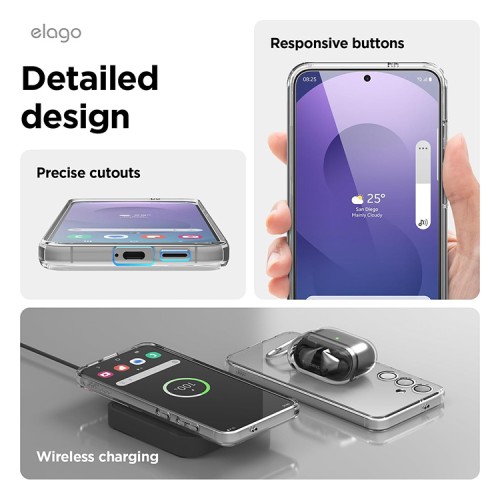 Elago для Galaxy S25 чехол HYBRID (pc/tpu) Clear