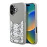 Karl Lagerfeld для iPhone 16 чехол Cardslot PU-кожа зернистая Leopard pocket Grey
