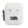 Чехол Karl Lagerfeld Silicone RSG logo с кольцом для Airpods 1/2, белый