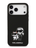 Karl Lagerfeld для iPhone 17 Pro чехол Liquid Silicone Sketch Karl & Choupette Hard Black (MagSafe)
