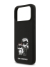 Karl Lagerfeld для iPhone 17 Pro чехол Liquid Silicone Sketch Karl & Choupette Hard Black (MagSafe)