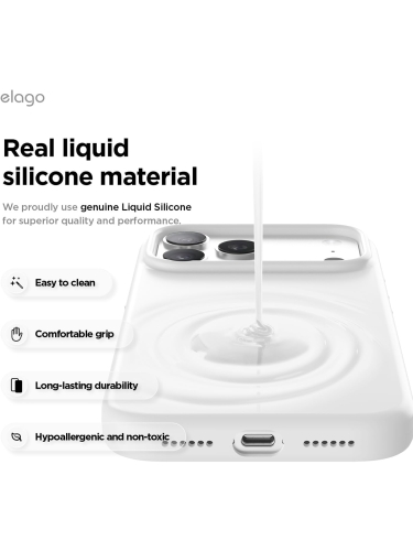 Elago для iPhone 17 Pro Max чехол Magnetic Silicone White (MagSafe)