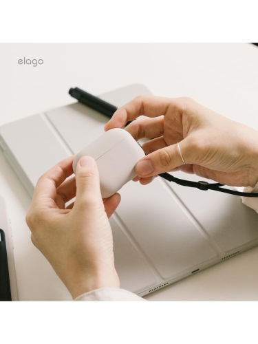Elago для AirPods Pro 3 чехол Liquid Hybrid Strap case Stone