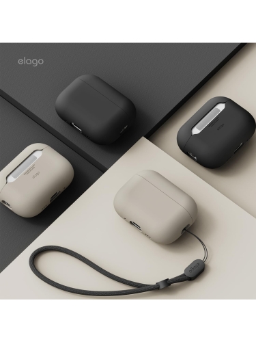 Elago для AirPods Pro 3 чехол Liquid Hybrid Strap case Stone