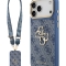 Guess для iPhone 17 Pro Max чехол Crossbody PU 4G Big metal logo Gold camera Hard + Strap Blue
