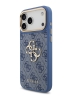 Guess для iPhone 17 Pro Max чехол Crossbody PU 4G Big metal logo Gold camera Hard + Strap Blue