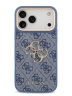 Guess для iPhone 17 Pro Max чехол Crossbody PU 4G Big metal logo Gold camera Hard + Strap Blue