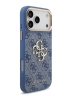 Guess для iPhone 17 Pro Max чехол Crossbody PU 4G Big metal logo Gold camera Hard + Strap Blue