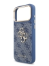 Guess для iPhone 17 Pro Max чехол Crossbody PU 4G Big metal logo Gold camera Hard + Strap Blue