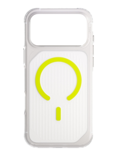 Uniq для iPhone 17 Pro Max чехол Combat Active Frost Clear/Lume-Lime (MagSafe)