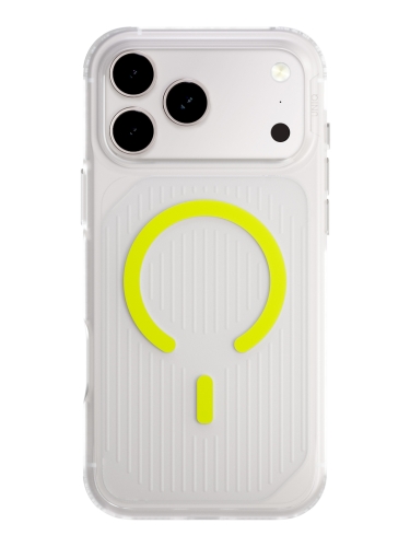 Uniq для iPhone 17 Pro Max чехол Combat Active Frost Clear/Lume-Lime (MagSafe)