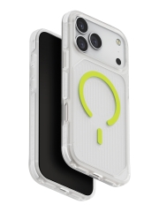 Uniq для iPhone 17 Pro Max чехол Combat Active Frost Clear/Lume-Lime (MagSafe)