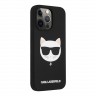 Чехол Karl Lagerfeld Liquid silicone Choupette Hard для iPhone 13 Pro Max, черный