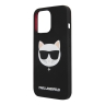 Чехол Karl Lagerfeld Liquid silicone Choupette Hard для iPhone 13 Pro Max, черный