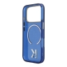 Karl Lagerfeld для iPhone 17 Pro чехол IML K HEAD Metal logo & Camera прозрачный/синий (MagSafe)