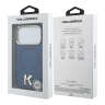 Karl Lagerfeld для iPhone 17 Pro чехол IML K HEAD Metal logo & Camera прозрачный/синий (MagSafe)