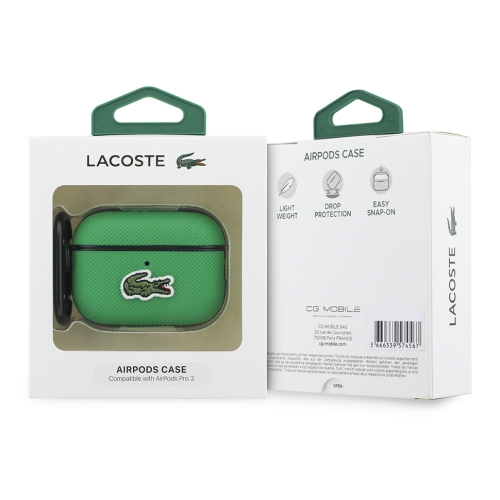 Lacoste для AirPods Pro 3 чехол PVC Iconic Woven logo Green