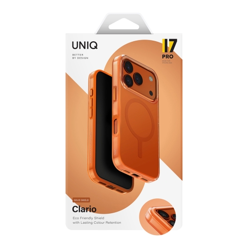Uniq для iPhone 17 Pro чехол Clario Volt Orange (MagSafe)