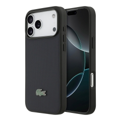Lacoste для iPhone 17 Pro чехол PVC Lacquer Metal logo Hard Marine (MagSafe)