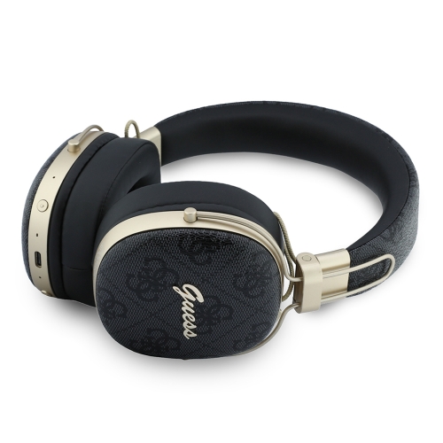 Guess наушники беспроводные накладные Bluetooth HP ENC Flat PU 4G with Script Metal Logo Black