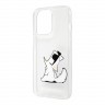 Чехол Karl Lagerfeld Choupette Fun Hard для iPhone 14 Pro, прозрачный
