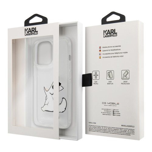 Чехол Karl Lagerfeld Choupette Fun Hard для iPhone 14 Pro, прозрачный