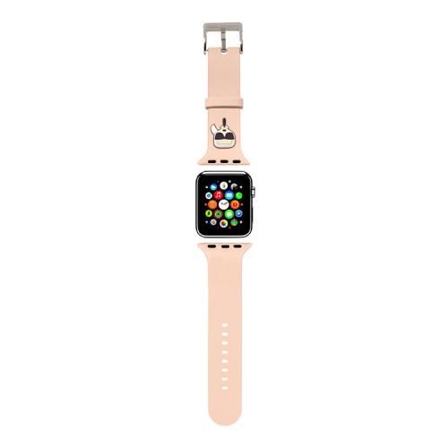 Ремешок Lagerfeld Silicone Karl head для Apple Watch 42-41-40 mm, розовый