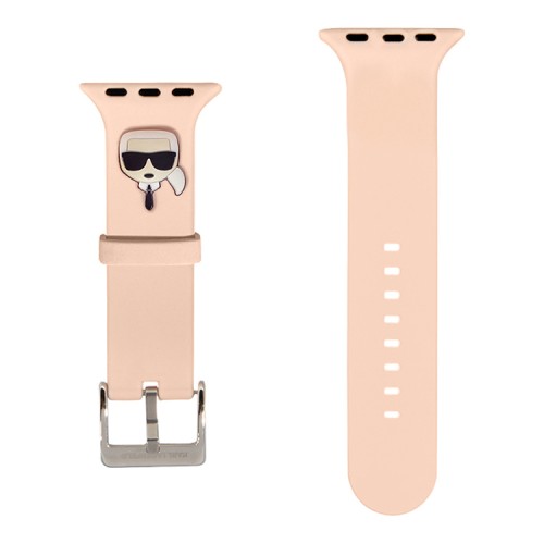 Ремешок Lagerfeld Silicone Karl head для Apple Watch 42-41-40 mm, розовый