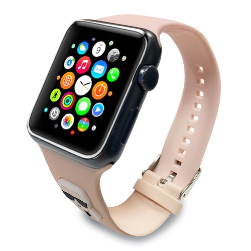 Ремешок Lagerfeld Silicone Karl head для Apple Watch 42-41-40 mm, розовый