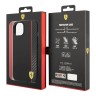 Чехол Ferrari PU Smooth/Carbon Vertical with metal logo Hard для iPhone 14 Plus, черный