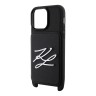 Чехол Lagerfeld Crossbody cardslot PU Saffiano Autograph Hard для iPhone 14 Pro Max, черный