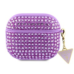 Чехол Guess Diamond Rhinestone with Triangle charm для Airpods 3 (2021), фиолетовый